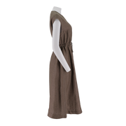 Notch Neck A-Line Linen Dress