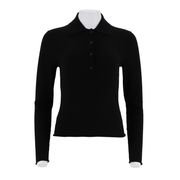 Women'S Reverse Collar Half Open Chest Long Sleeved Shirt