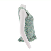 Round Neck Camisole With Shoulder Sleeves And Tassel Vest