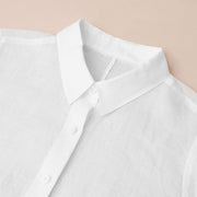 Mid-Sleeve Button Up Woven Shirt
