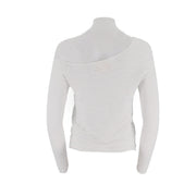 Irregular Sloping Shoulder Collar Tight Fitting Pullover