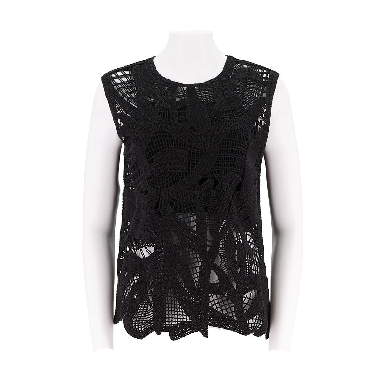 Coiling Openwork Crochet Sleeveless Top