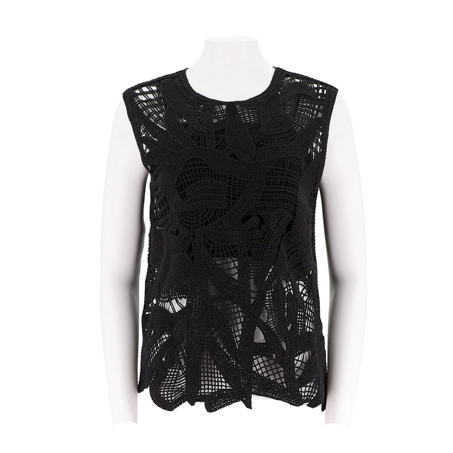 Coiling Openwork Crochet Sleeveless Top