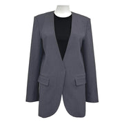 Womens Minimalist Collarless Blazer