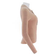Women's reverse collar half open chest long sleeved shirt