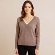 V-Neck Drop Shoulder Knit Pullover