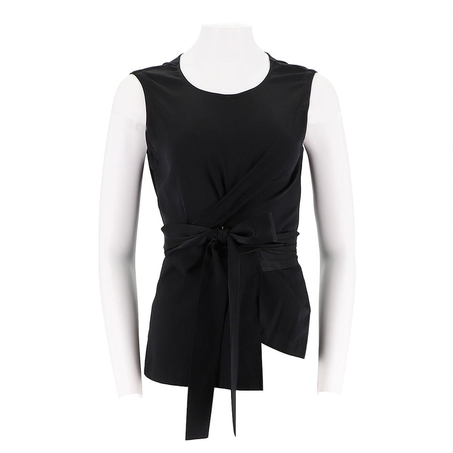 Tie Up Round Neck Pullover Top