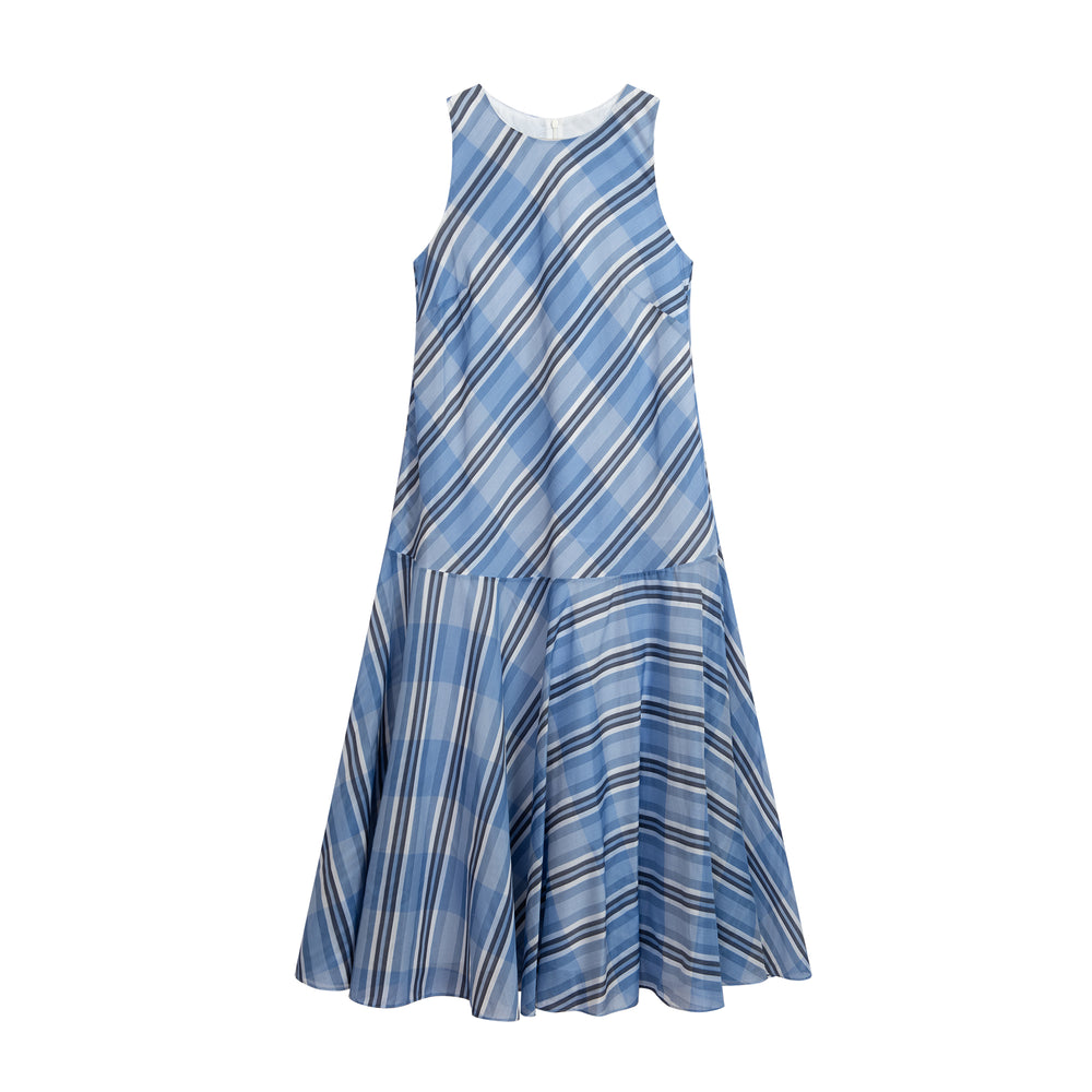 French Striped Sleeveless Dress