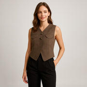 Fitted Linen Vest