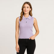 Collared Cable Knit Vest