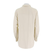 Polo Collar Loose Fit Combed Cotton Shirt