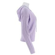 Hooded Cable Knit Zip-Up Cardigan