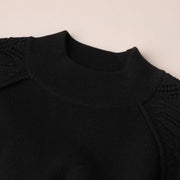 Mock-Neck Raglan Knit Pullover