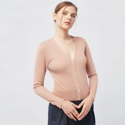 Women'S V-Neck Long Sleeved Open Chest