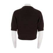 Womens Merino Wool Nylon Blend Short Sleeve Sweater