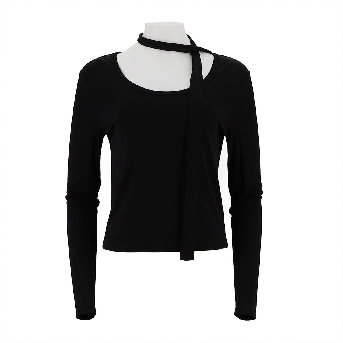 Viscose Span Round Neck Top With Tie
