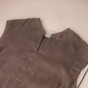 Notch Neck A-Line Linen Dress