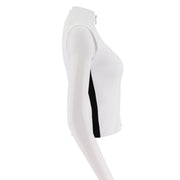 Stand-Collar Half Zip Ribbed Tank