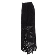 Coiling Openwork Crochet Fitted Skirt