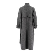 Womens Trench Style Herringbone Wool Coat