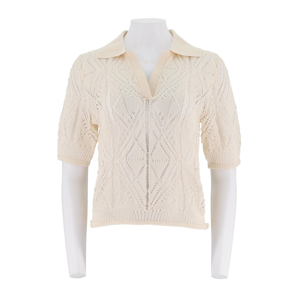 Collared Short Sleeve Sweater
