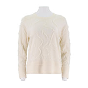 Womens Tassel Jacquard Cashmere Sweater