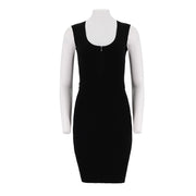 Fitted U-Neck Half Zip Tank Dress