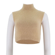 Knitted Vest With Shoulder Sleeves