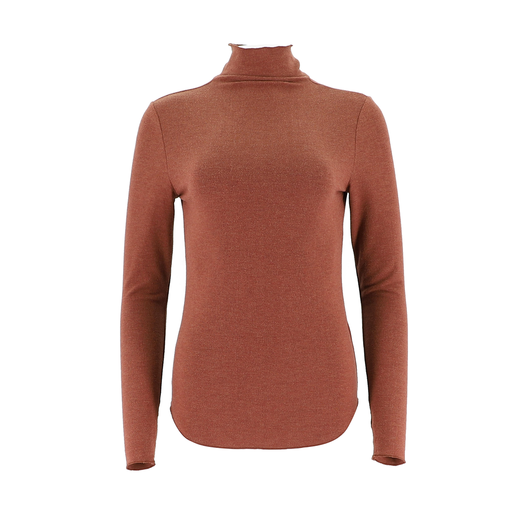 Womens Cozy Mock-Neck Long Sleeve Top