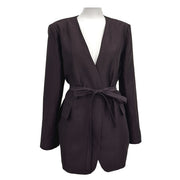Linen Collarless Lace Up Suit