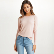 Women'S Long Sleeved Round Top