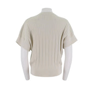 V Neck Short Sleeve Knit Pullover