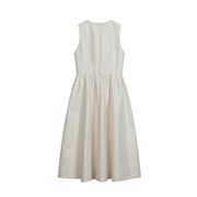 Round Neck Jacquard Sleeveless Dress