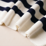 Women'S Round Neck Mid Sleeve Striped Shirt