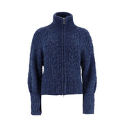 Zipper Mixed Color Woolen Jacket