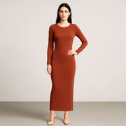 Womens Brushed Fitted Maxi Dress