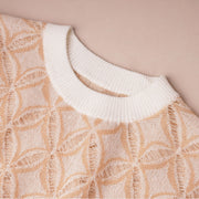 Lightweight Patterned Short Sleeve Sweater
