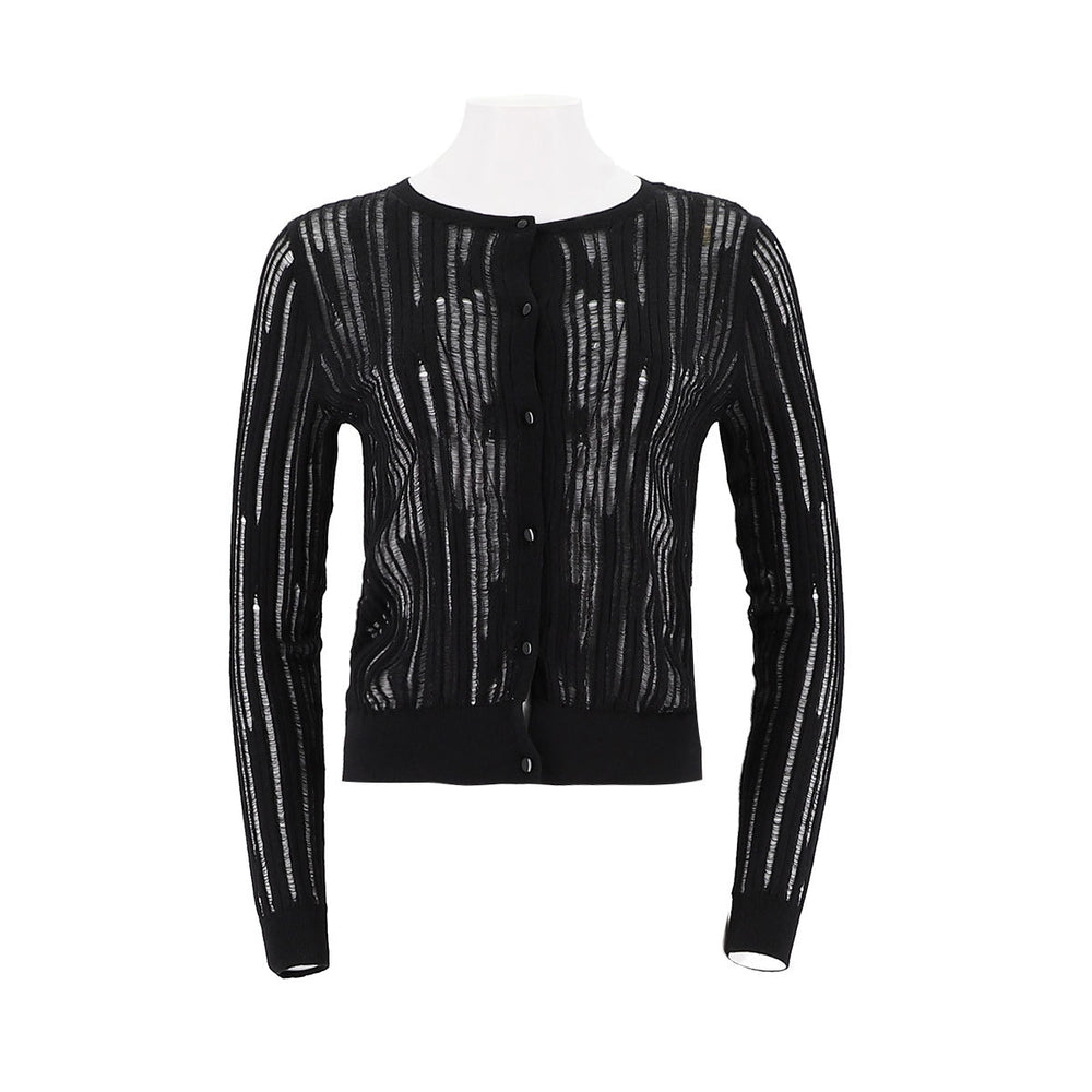 Round Neck Slim Fit Basic Version Knitted Cardigan