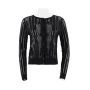 Round Neck Slim Fit Basic Version Knitted Cardigan