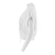 Embroidered Drop Shoulder Zip Up Top