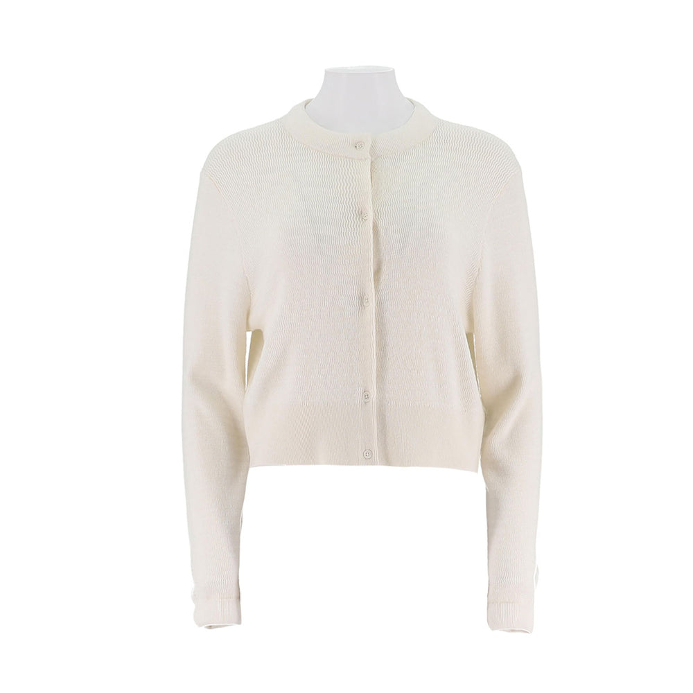 Round neck single breasted lightweight cardigan