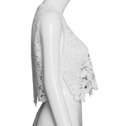 Embroidered Lace Cropped Sleeveless Top