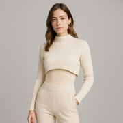 Cropped Merino Wool Pullover Sweater