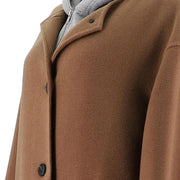 Hooded Mid Length Single Breasted Woolen Jacket