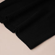 Fitted U-Neck Half Zip Knit Top