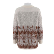 Round Neck Contrasting Loose Fit Pullover
