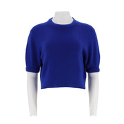 Womens Merino Wool Nylon Blend Short Sleeve Sweater