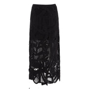 Coiling Openwork Crochet Fitted Skirt