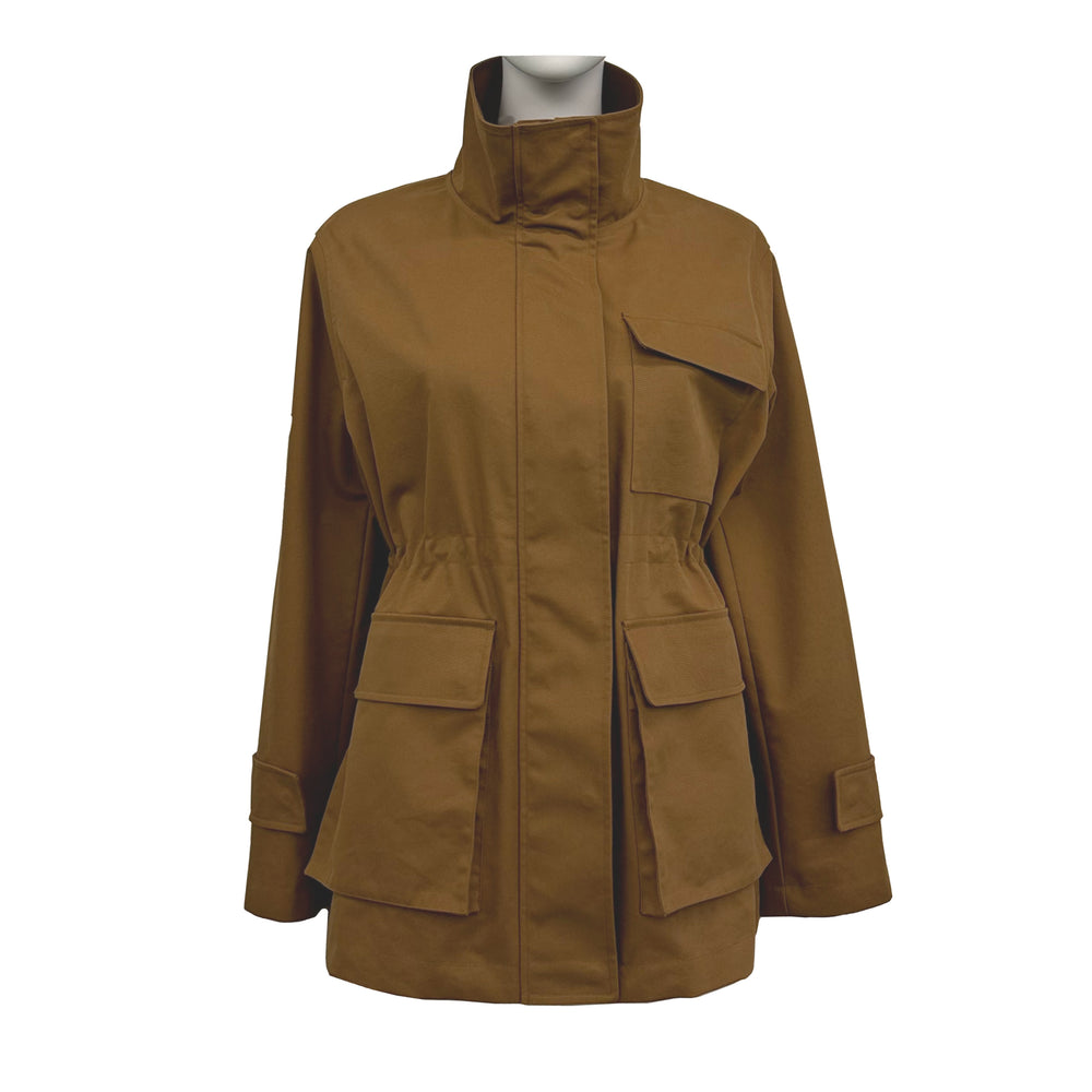 Workwear Style Stand Up Collar Short Jacket