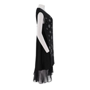 Mixed Media Knit And Silk-Lined Dress